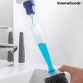 WC kefe szappanadagolóval, Bruilet InnovaGoods, öntapadós fali tartó, 10x45 cm