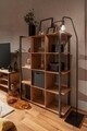 Finori Könyvespolc, Denver 31, 107 x145 x 39 cm, PAL/MDF/fém, tölgy/antracit szürke