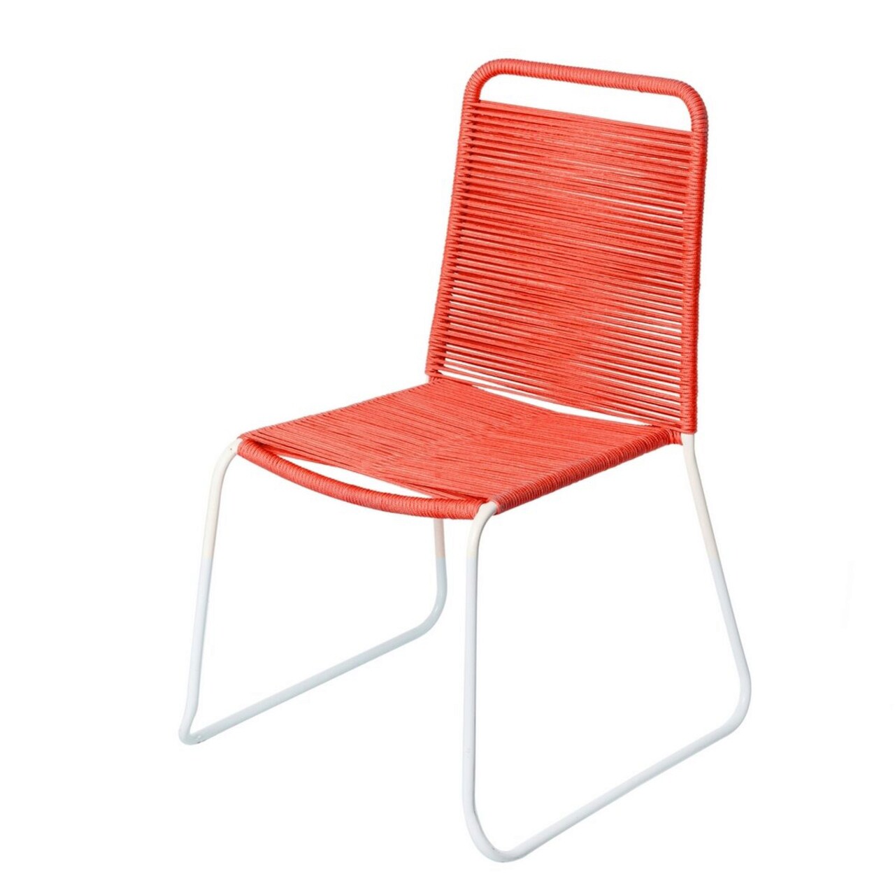 BigBuy Home Antea Light Legs Kerti szék, 53 x 53 x 88 cm, acél/madzag, piros