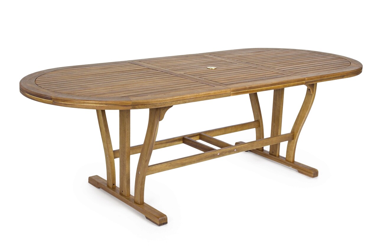 Oval Noemi Kerti összecsukható asztal, Bizzotto, 180-240 x 100 x 74 cm, akácfa