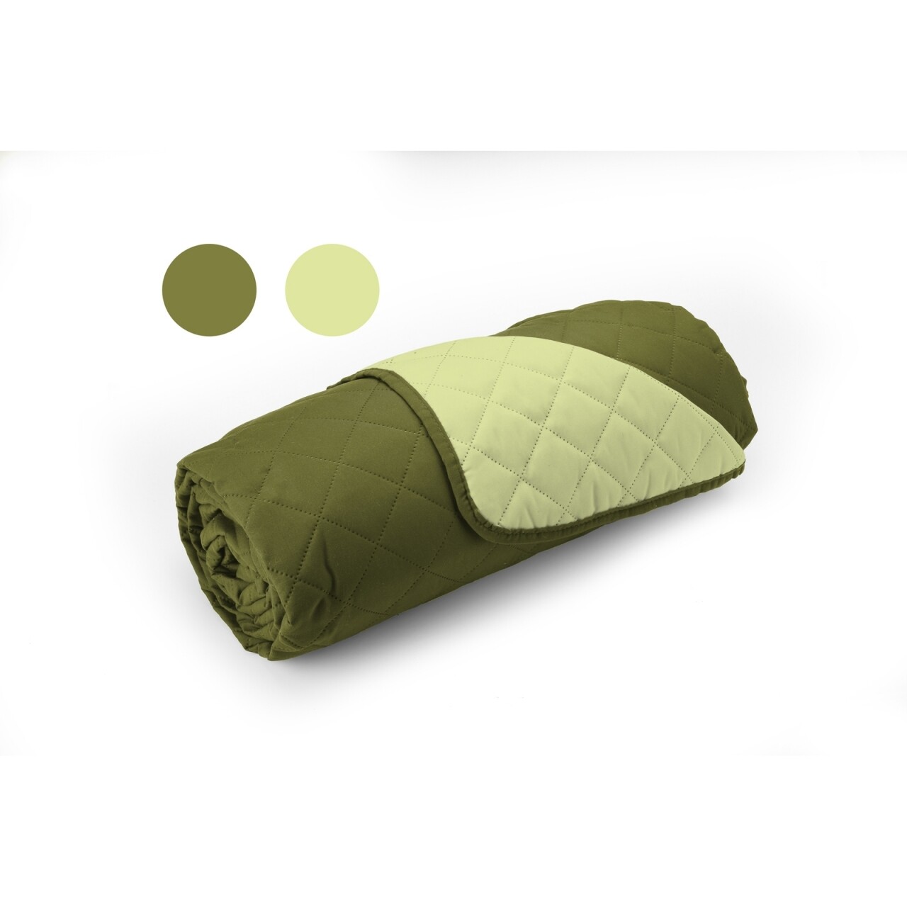Megfordítható ágytakaró, 100% Poliészter, 210x220 Cm, Zöld