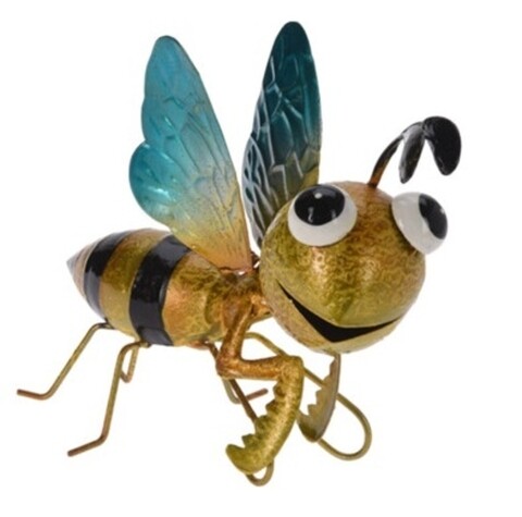 Méh dekoráció, 17x8,5x13,5 cm, fém, sokszínű