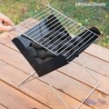 Foldecue InnovaGoodsMini hordozható összecsukható faszenes grill, 31x28x30 cm