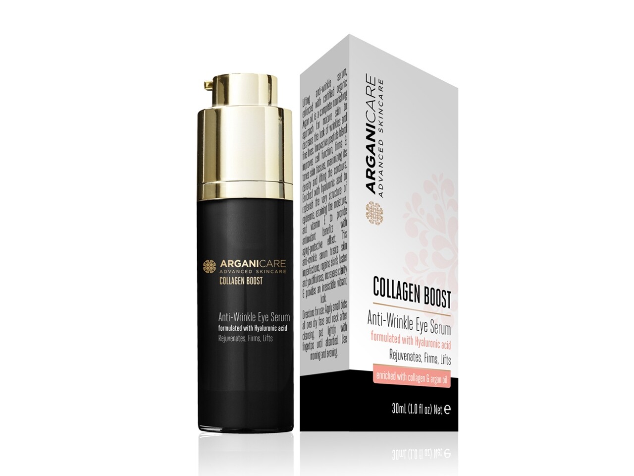 Ránctalanító Szemszérum, Collagen Boost, Arganicare, Hialuronsavval, 30 Ml