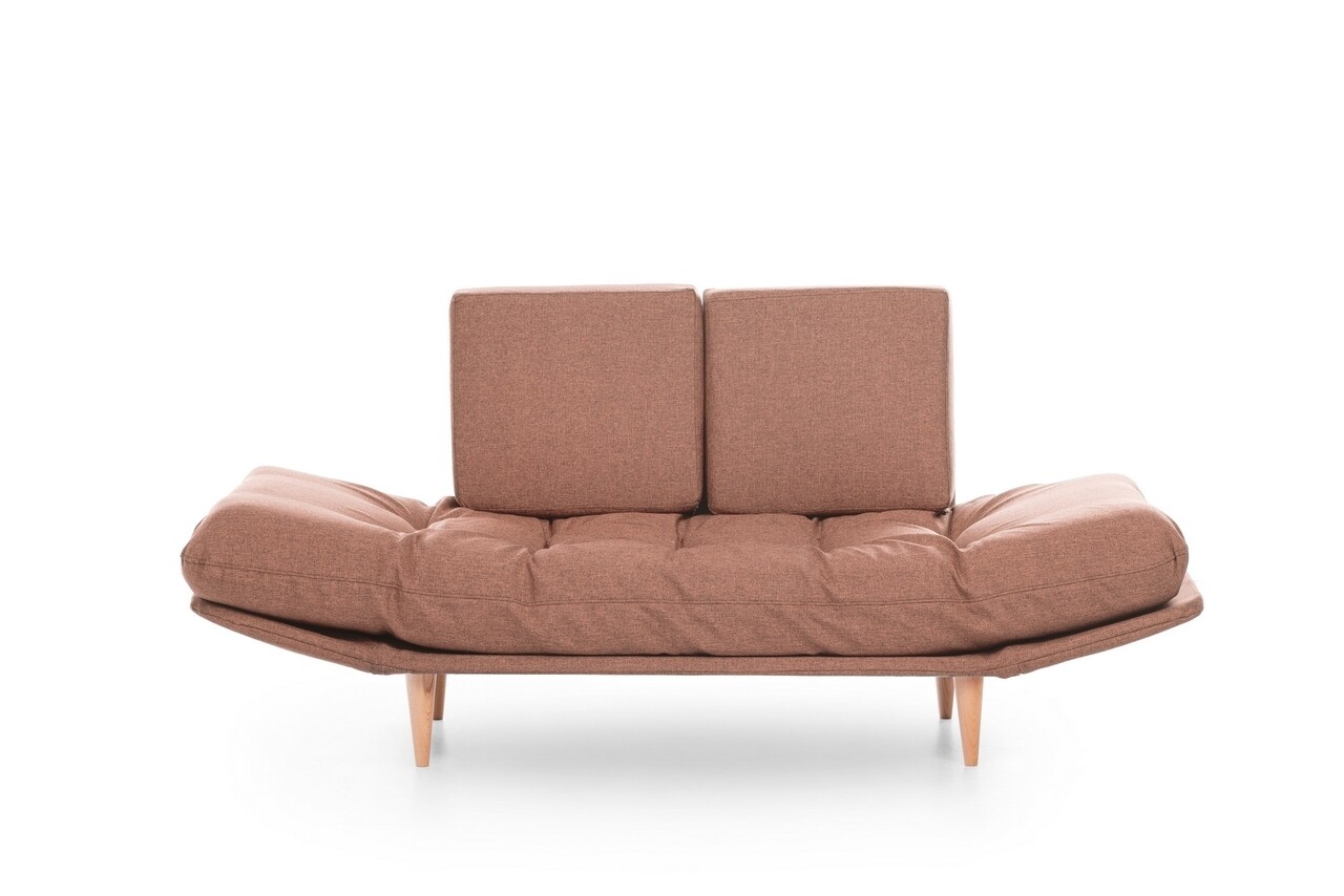 Nina Daybed Kihúzható Kanapé, Futon, 3 Személyes, 200x70 Cm, Fém, Világosbarna