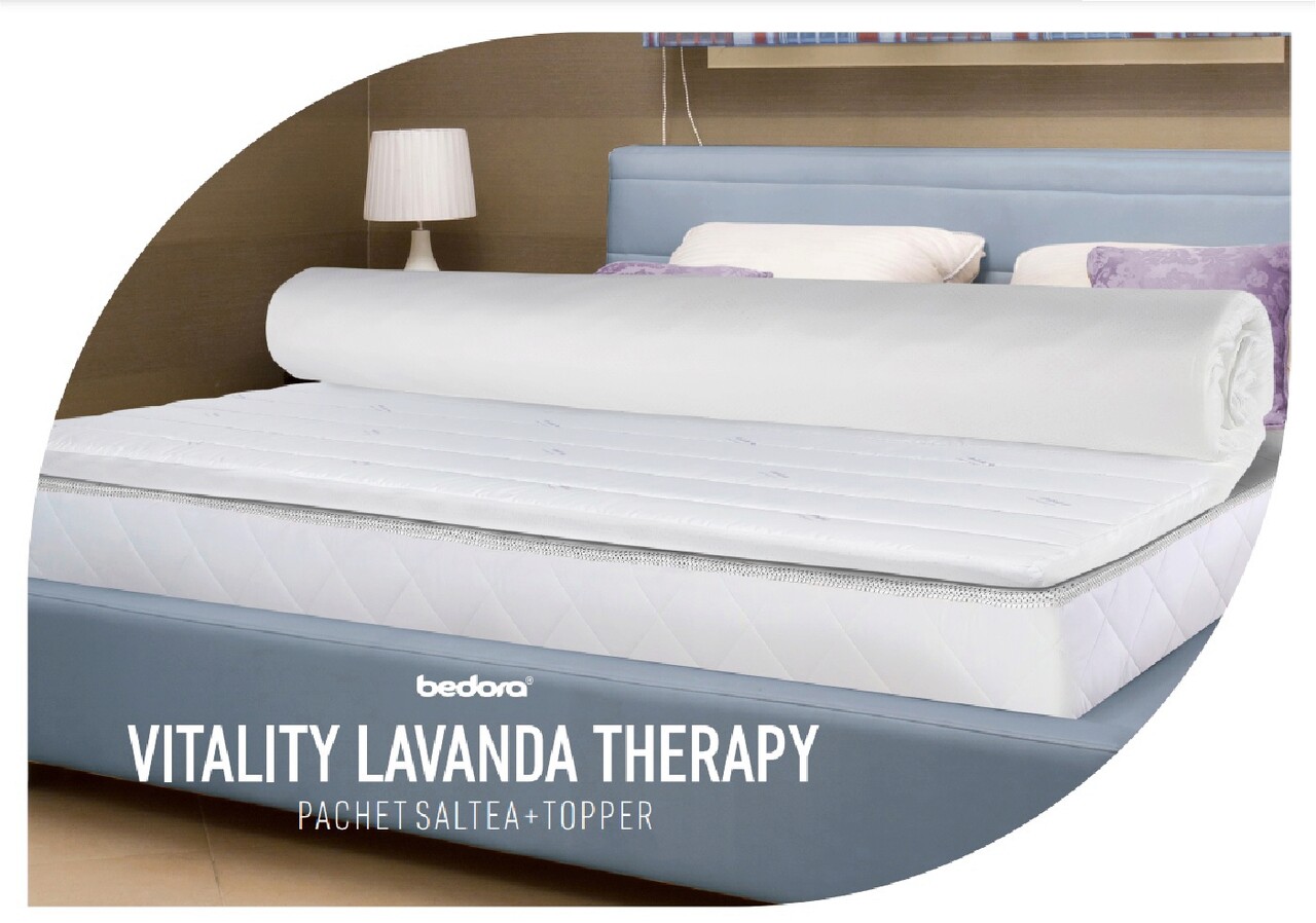 Bedora vitality lavanda matrac csomag 90x200 cm  lavanda memory fedőmatrac