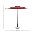 Samba Kerti/terasz napernyő, Bizzotto, Ø 270 cm, oszlop Ø 38 mm, acél/poliészter, bordópiros