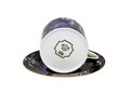 Csésze csészealjjal, DUO, Violet tulipán, 240 ml, porcelán, tarka