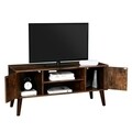 TV Komód 2 ajtóval , Vasagle, 110 x 40 x 49.5 cm, PAL/gumifa, rusztikus barna