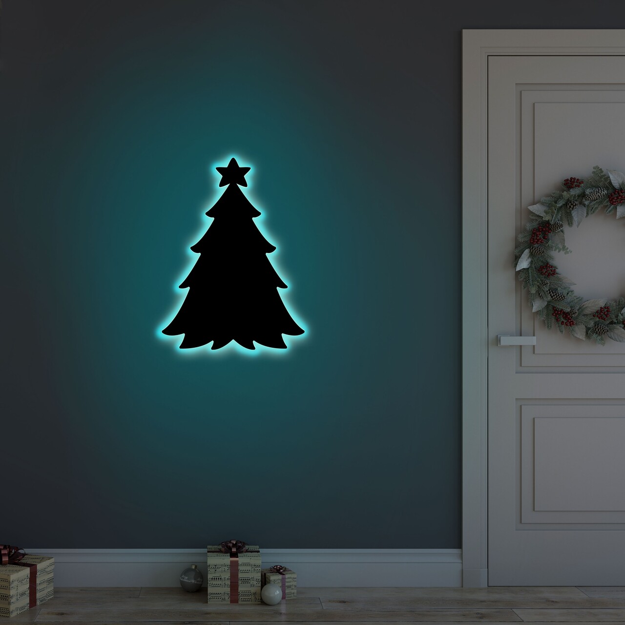 Christmas Pine 2 Fali lámpa, Neon Graph, 20x27 cm, kék