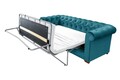 Oxford Chesterfield Kihúzhatós kanapé, 88x216x75 cm, 3 személyes, azúr