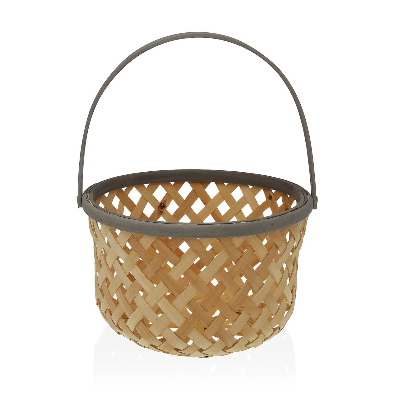 Bamboo Gyümölcskosár, Versa, 28.5 x 28.5 x 35 cm, fenyőfa, szürke