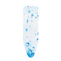 Vasalódeszka huzat, Brabantia, Ice Water, 38 x 124 cm, 2 mm hab, pamut, fehér/kék