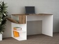 Alphonzo íróasztal, Furny Home, 121,8x60x74 cm, fehér / barna