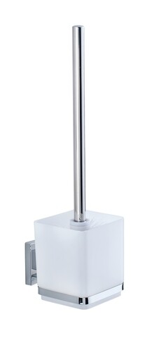 Öntapadó támogatással WC kefe, Wenko, Quadro Vacuum-Loc®, 9,5 x 37 x 12,5 cm, rozsdamentes acél/műanyag
