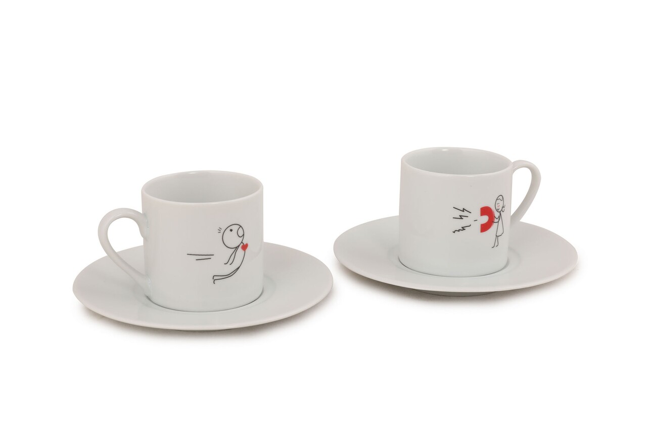 Kutahya Porselen Kávés Készlet, RU04KT118078, 4 Darabos, Porcelán