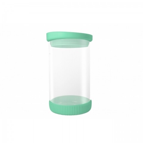 Tartály Green, Jocca, 810 ml, üveg / szilikon, átlátszó / zöld