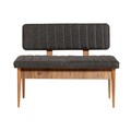 Vina 1053-2 Pad hátrésszel, Vella, Anthracite, Atlantic, 110x40x85 cm