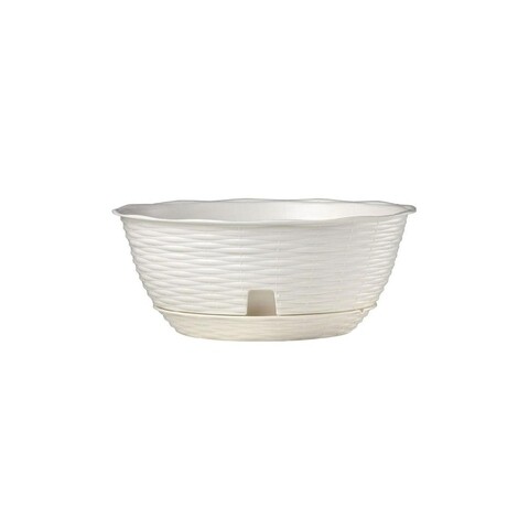 PAGLIA tányéros edény, 20 cm Ø, műanyag, fehér