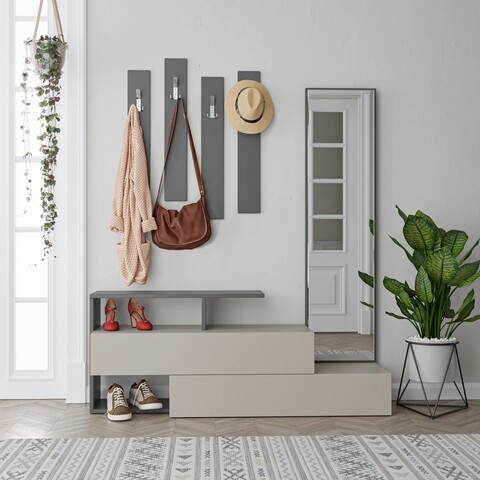 Ramda Fogas, Decortie, 154x35x137 cm, kávészín/antracit szürke