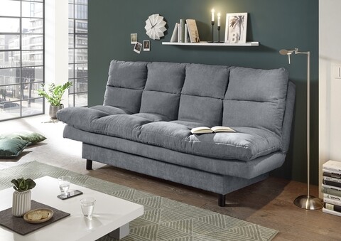 Bővíthető kanapé, Lotta Anthracit, 85 x 95 x 190 cm, forgácslap, műanyag, poliészter