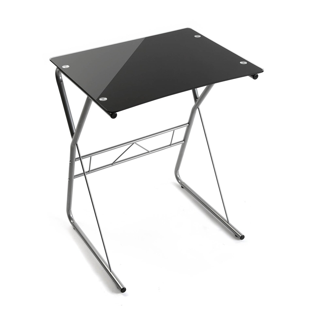 Jaycee íróasztal, versa, 60x47.5x75 cm, üveg/fém, fekete