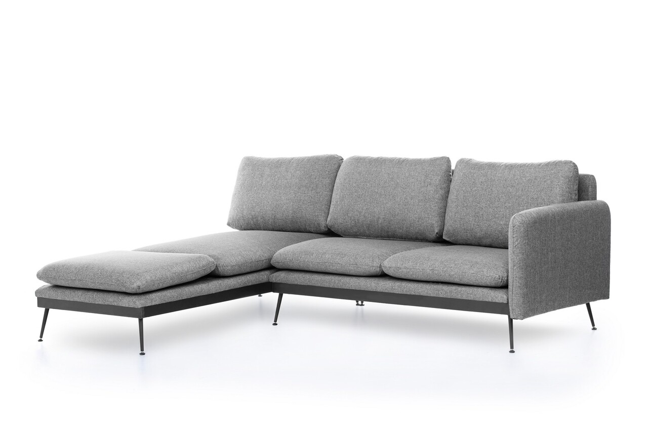 Reya Corner Sarokkanapé, Futon, 275x190x90 Cm, Fém, Szürke