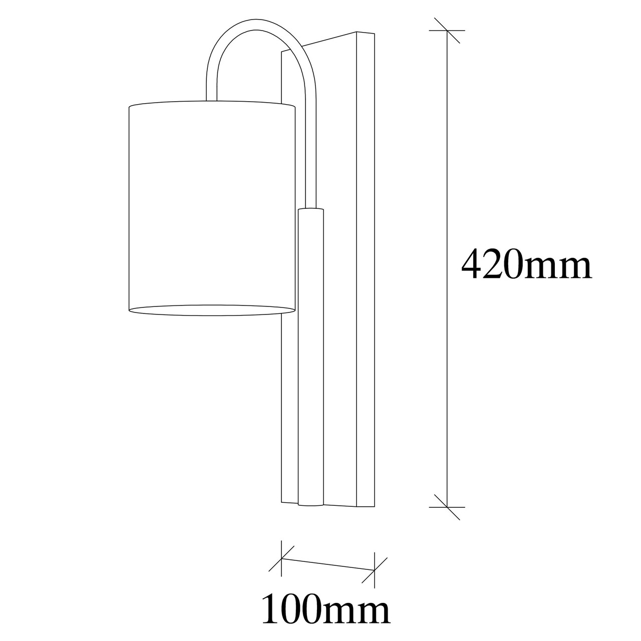 Opviq Fali Lámpa, Baston 3461, 10x42 Cm, E27, 100 W, Fekete/bézs