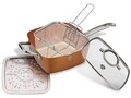 Többfunkciós serpenyő és 3 Le Chef Line konyhai eszköz, Blaumann, 24 x 24 x 9 cm, alumínium / rozsdamentes acél, rézv