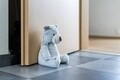 Bear, Banquet Ajtótámasz 15x15x28 cm, textil/homok