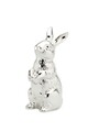 Cute Rabbit Dekoráció, Hermann Bauer, H12 cm, ezüstszín