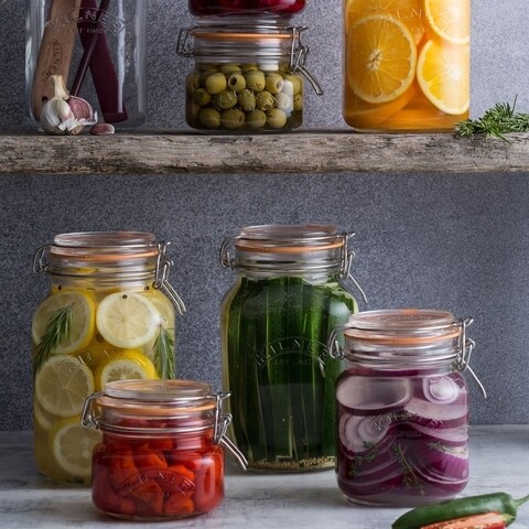 Tárolótartály fedéllel, Kilner, Oliver, 0,35 L, üveg, átlátszó