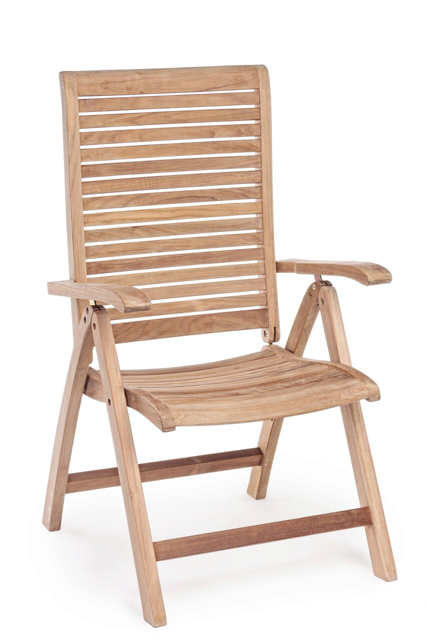 Maryland Kerti/terasz összecsukható szék háttámlával , Bizzotto, 61.5 x 64 x 109 cm, tíkfa/acél