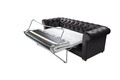 Oxford Chesterfield Kihúzható kanapé, 88x216x75 cm, 3 személyes, grafit szürke