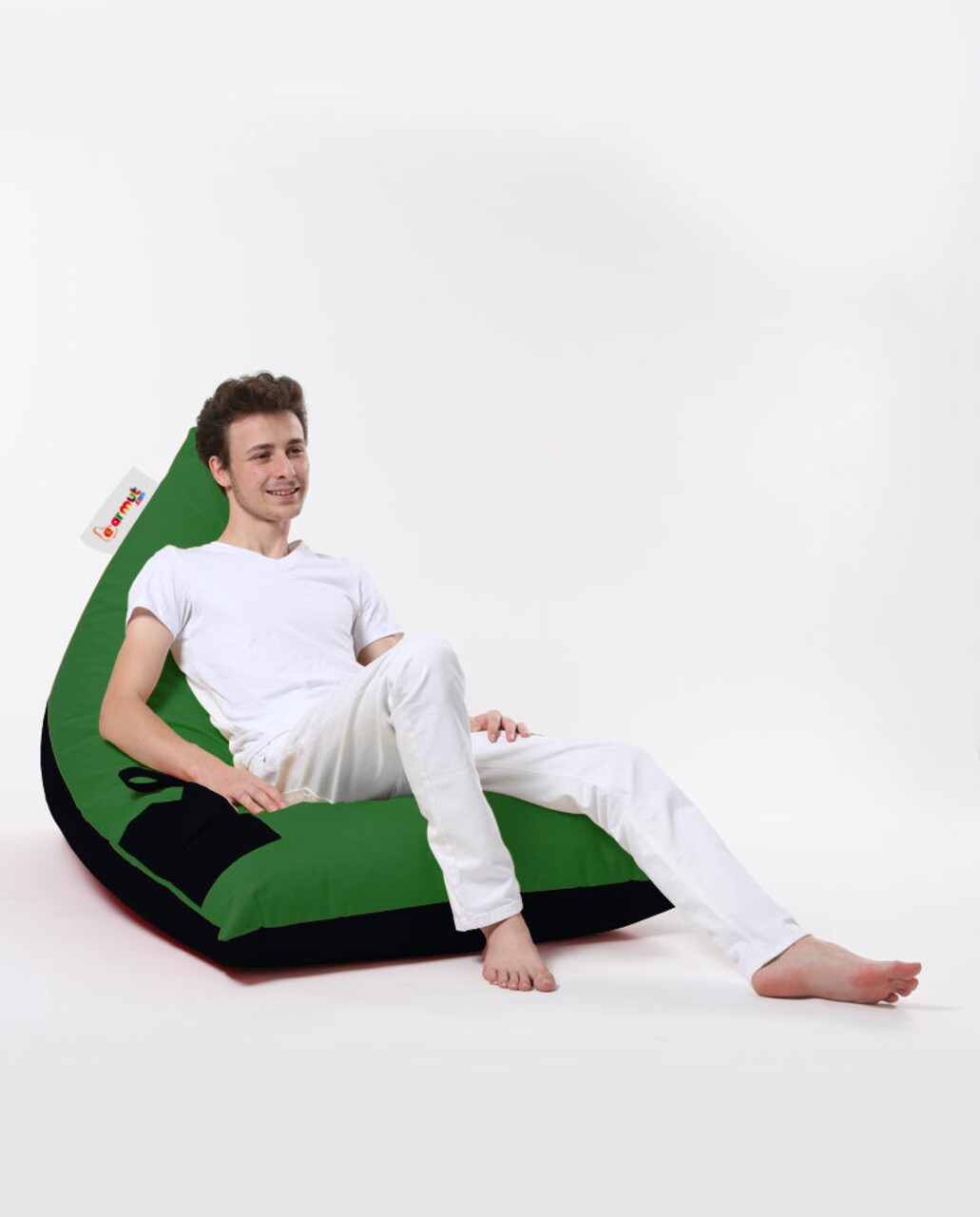 Bean Bag Ferndale Babzsák, Pyramid Double Color, 145 Cm, Vízhatlan Poliészter, Zöld/fekete