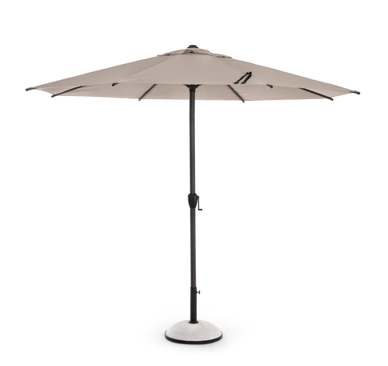 Rio Kerti /terasz napernyő, Bizzotto, Ø 300 cm, oszlop Ø 48 mm, acél/poliészter, szürke