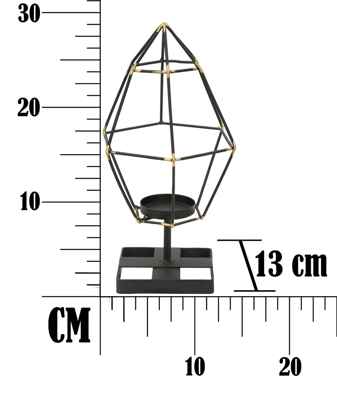 Bright Piramid Gyertyatartó, Mauro Ferretti, 15x29 Cm, Vas