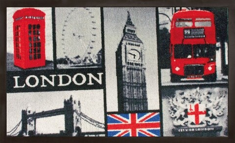 Bejárati szőnyeg, Olivio Tappeti, Floor 2, London, 45 x 75 cm, polipropilén, többszínű
