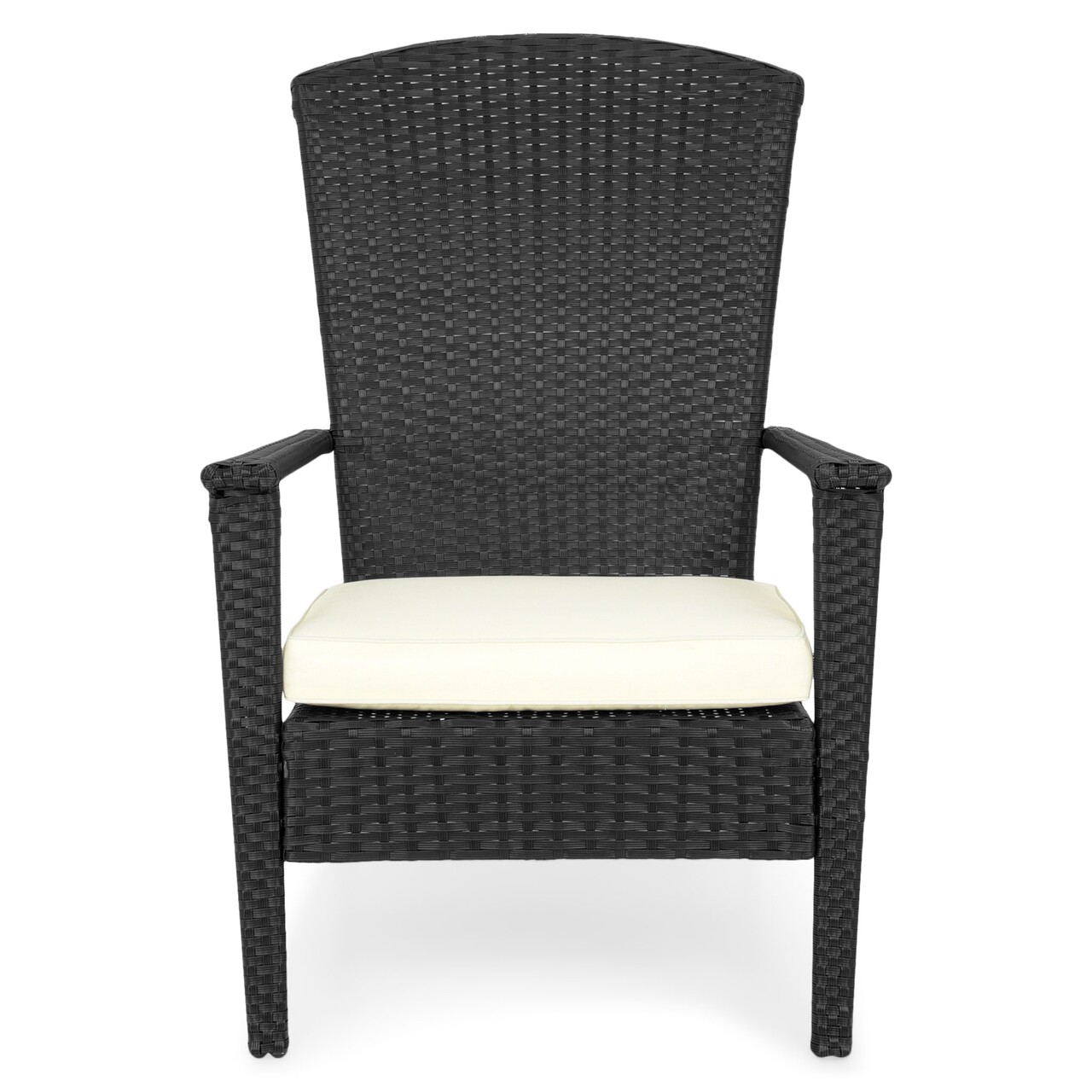 Maison kampem fotel, l.65 l.85 h.90, acéll/szintetikus szál/poliészter, fekete/bézs