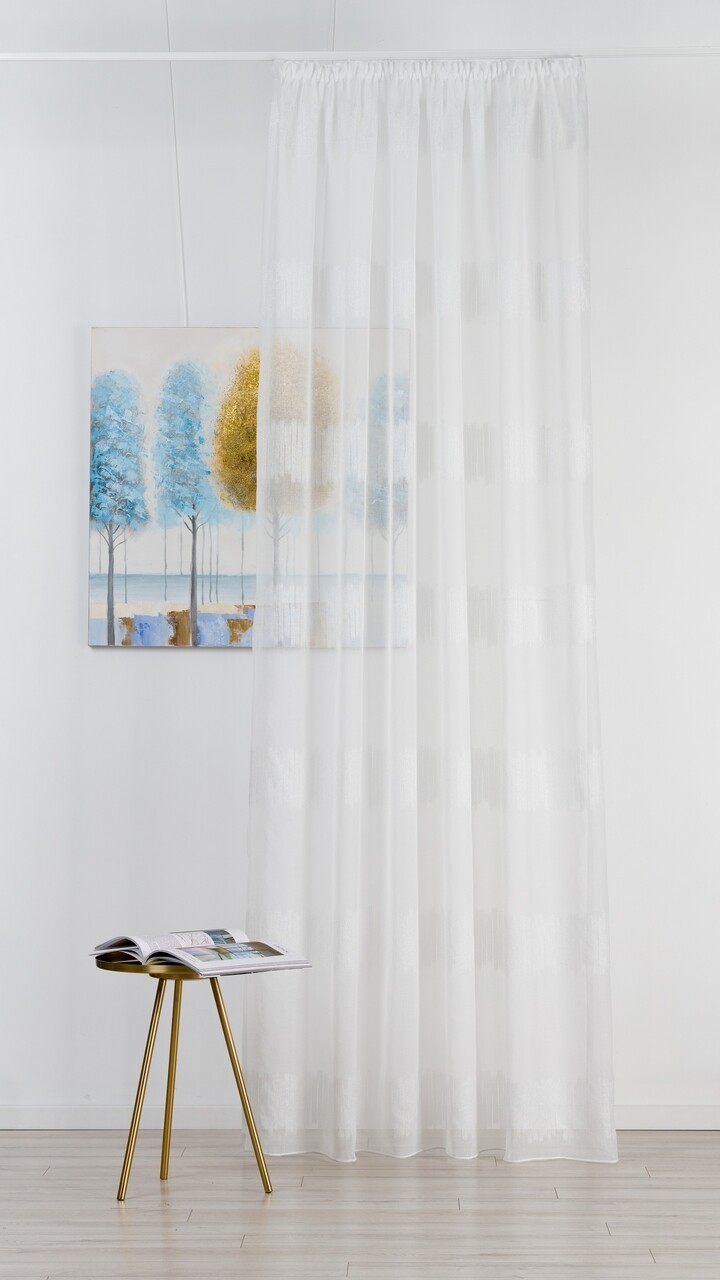 Fehér átlátszó függöny 140x260 cm Musette – Mendola Fabrics