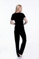 Pizsama hosszú nadrággal nőknek, Luisa Moretti, LMS-3045, 100% bambusz, fekete, 34/36 méret - S