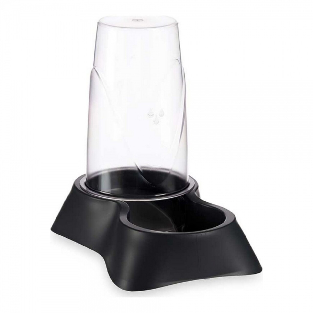 Mascow Állateledel tál, 16 x 24.5 x 24 cm, 1.5 L, műanyag, sötétszürke