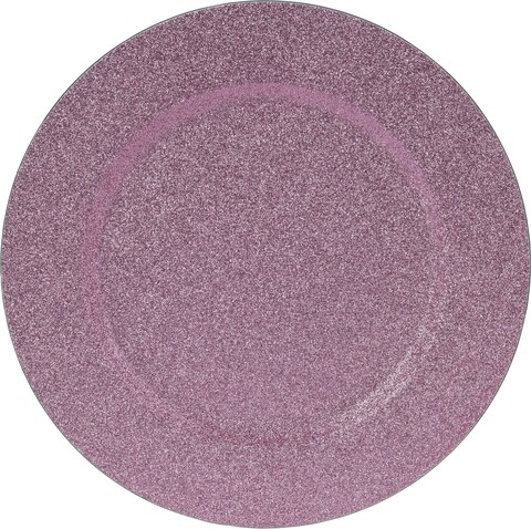 Csillogó tálca, Ø33 cm, polipropilén, rózsaszín