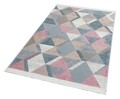 Kilim szőnyeg 2 oldallal, Arya 10 Blue / Pink, Baketo, 100% újrahasznosított pamut, 80x300 cm