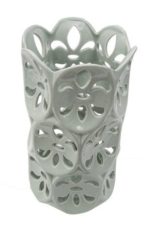 Petal Váza, Mauro Ferretti, Ø 14x25.5 cm, porcelán, szürke