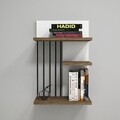 Nezma Fali polc, Puqa Design, 40x21,4x60 cm, fehér/mogyorószín