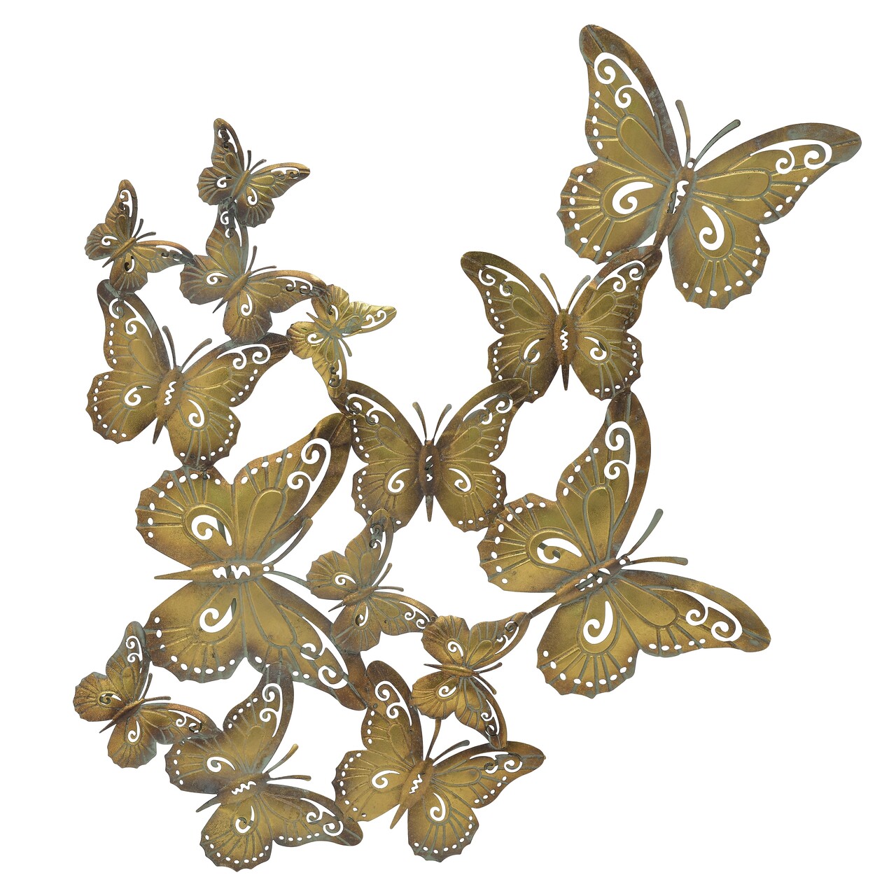 Pillangók fali dekoráció, InArt, 65x72 cm, vas