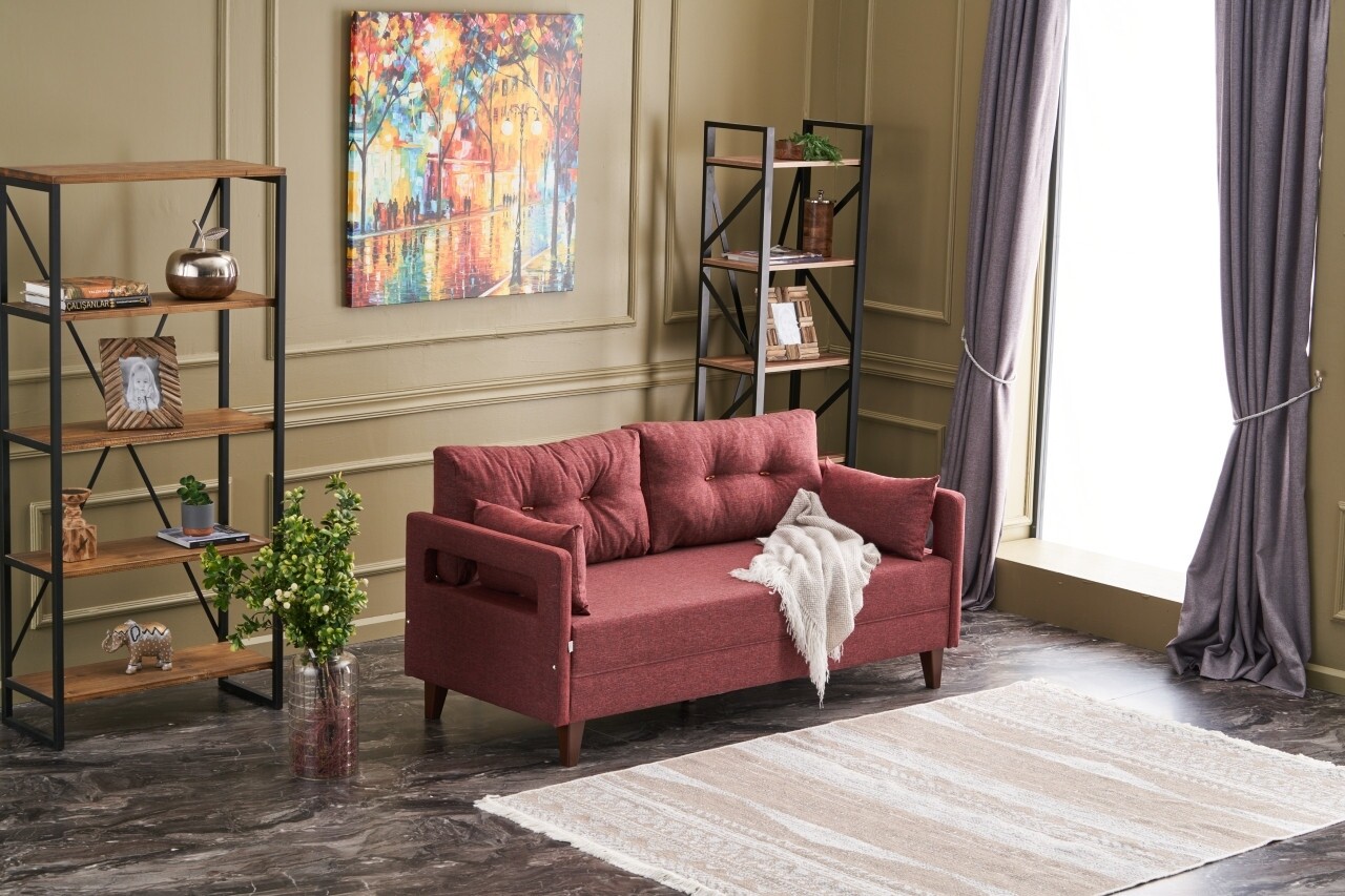 Comfort kanapé, balcab home, 2 személyes, 175x80x80 cm, fa, piros