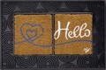 Bejárati szőnyegek, Olivo szőnyegek, ablak 2, Hello 02, 40 x 60 cm, gumi / kókusz rost, sokszínű