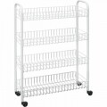 Zsúrkocsi 4 polccal konyha / fürdőszoba Slim, Metaltex, fém / műanyag bevonat LDPE, fehér